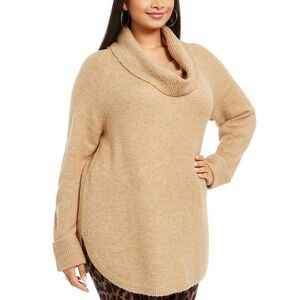 Style & Co Women’s Sweater Cowl Neck Long Sleeve Pullover Chunky Camel Size L